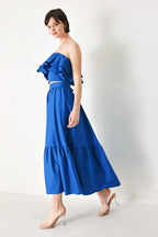 ROYAL FLOW WOVEN MIDI SKIRT Flying Tomato