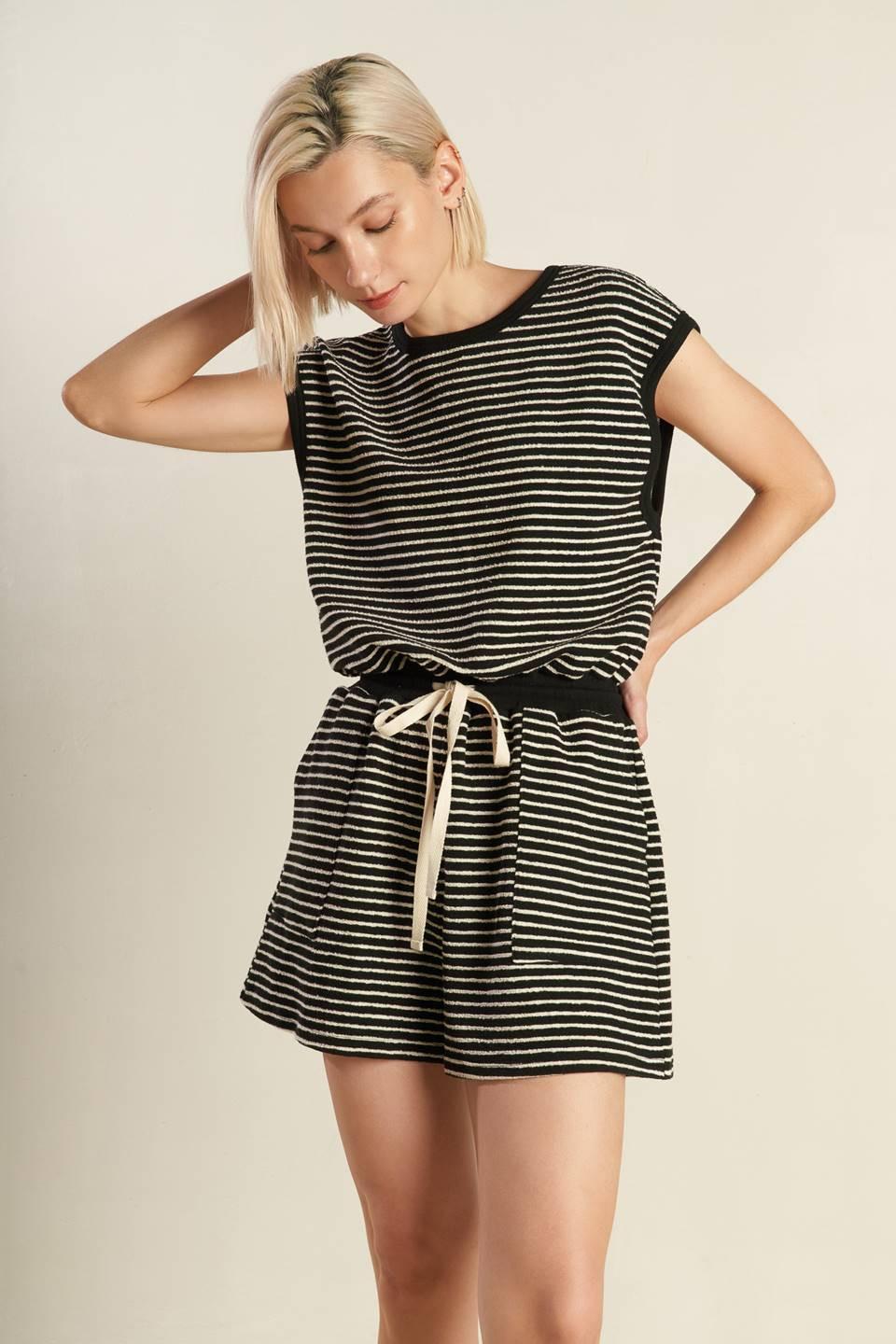 SUNSET COVE STRIP ROMPER Flying Tomato