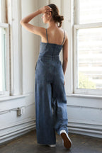 STOLEN GLANCES DENIM JUMPSUIT Flying Tomato