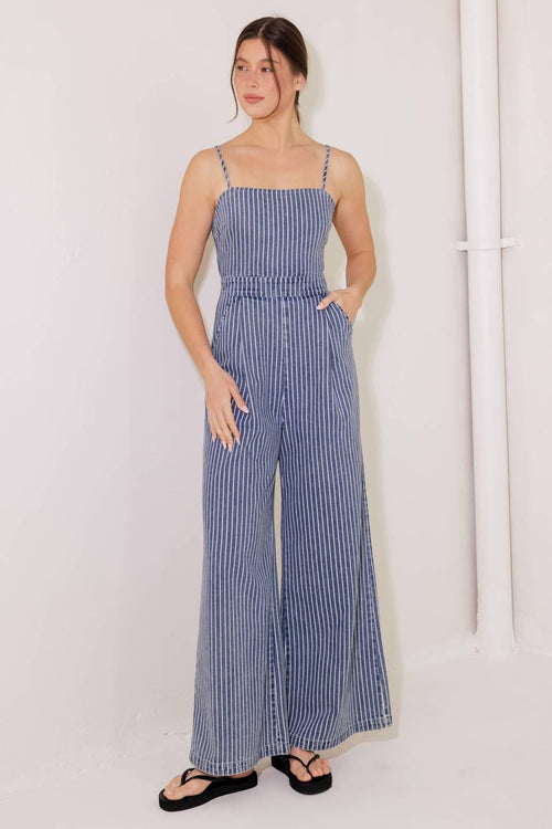 BEGIN AGAIN BLUE DENIM JUMPSUIT Flying Tomato