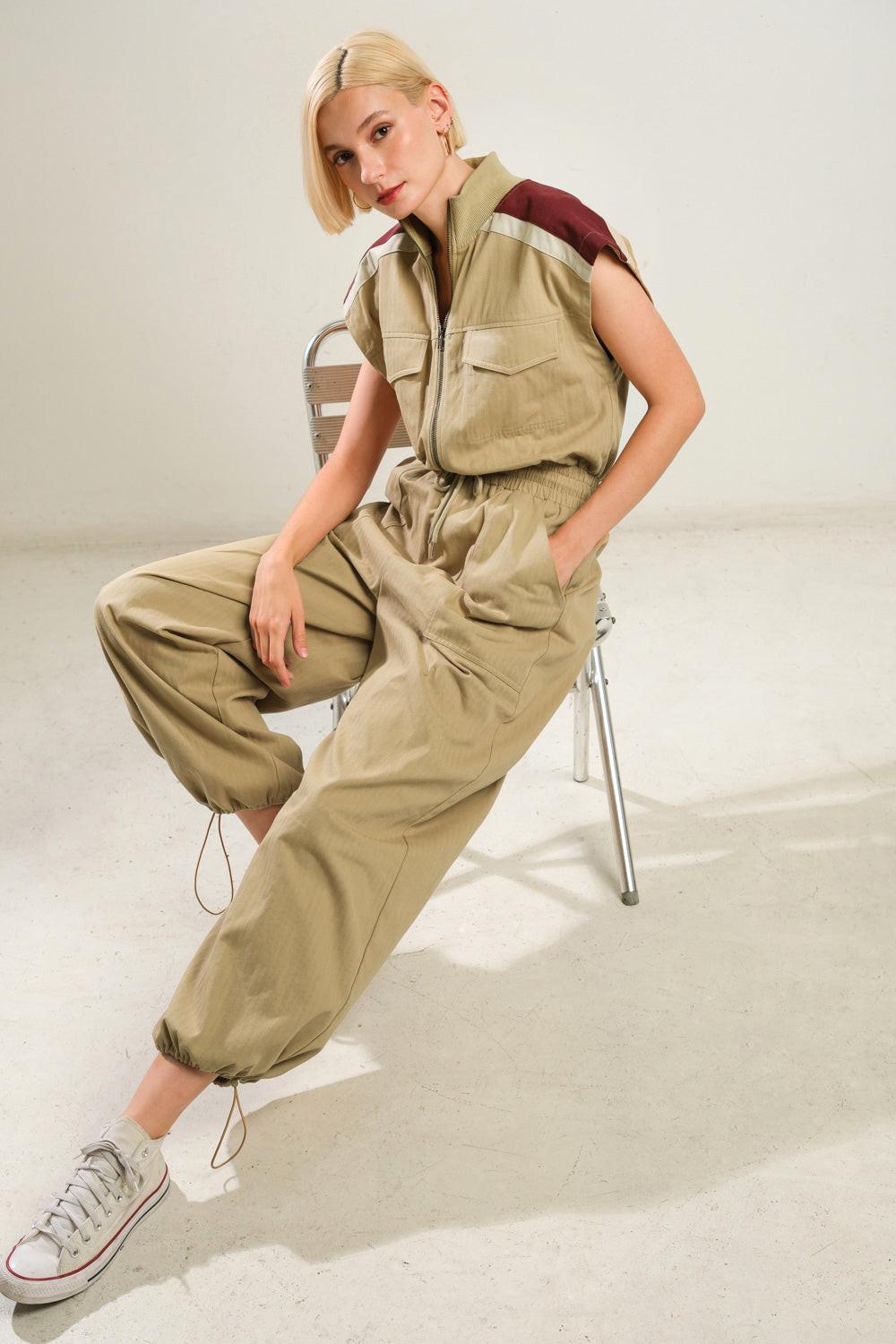 WAVE OF ELEGANCE WOVEN JUMPSUIT Flying Tomato