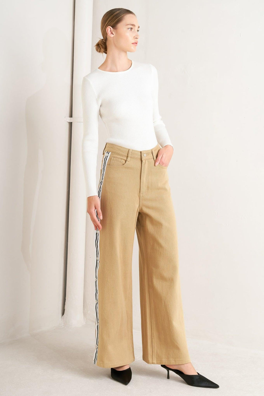 ELEGANT ELEVATION WOVEN TWILL PANTS Flying Tomato