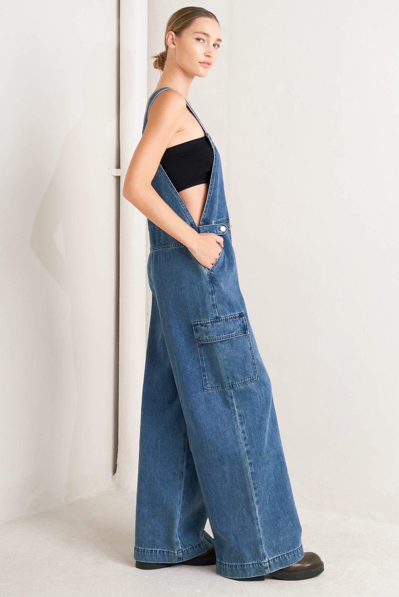 LET ME TALK DENIM CARGO PANTS Flying Tomato