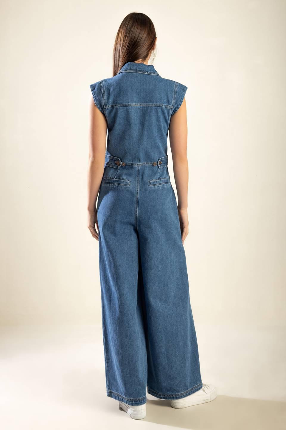OVER YOU AGAIN DENIM JUMPSUIT Flying Tomato