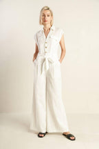 KNOW BETTER WOVEN EYELET JUMPSUIT Flying Tomato