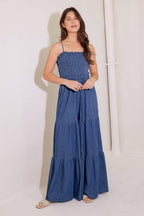 FEELING FREE INDIGO DENIM JUMPSUIT Flying Tomato