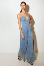 EASED LINE LIGHT DENIM JUMPSUIT Flying Tomato