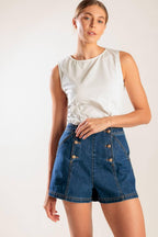 DRIVE-IN MOVIE DENIM SHORT Flying Tomato