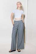 SMILE BRIGHT IN GREY WOVEN PANTS Flying Tomato