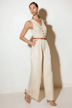 EVERYDAY ESSENTIAL WOVEN JUMPSUIT Flying Tomato