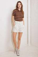 SIMPLY MINE CREAM WOVEN SHORT Flying Tomato