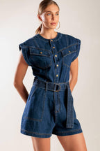 A LITTLE BIT OF THIS DENIM ROMPER Flying Tomato