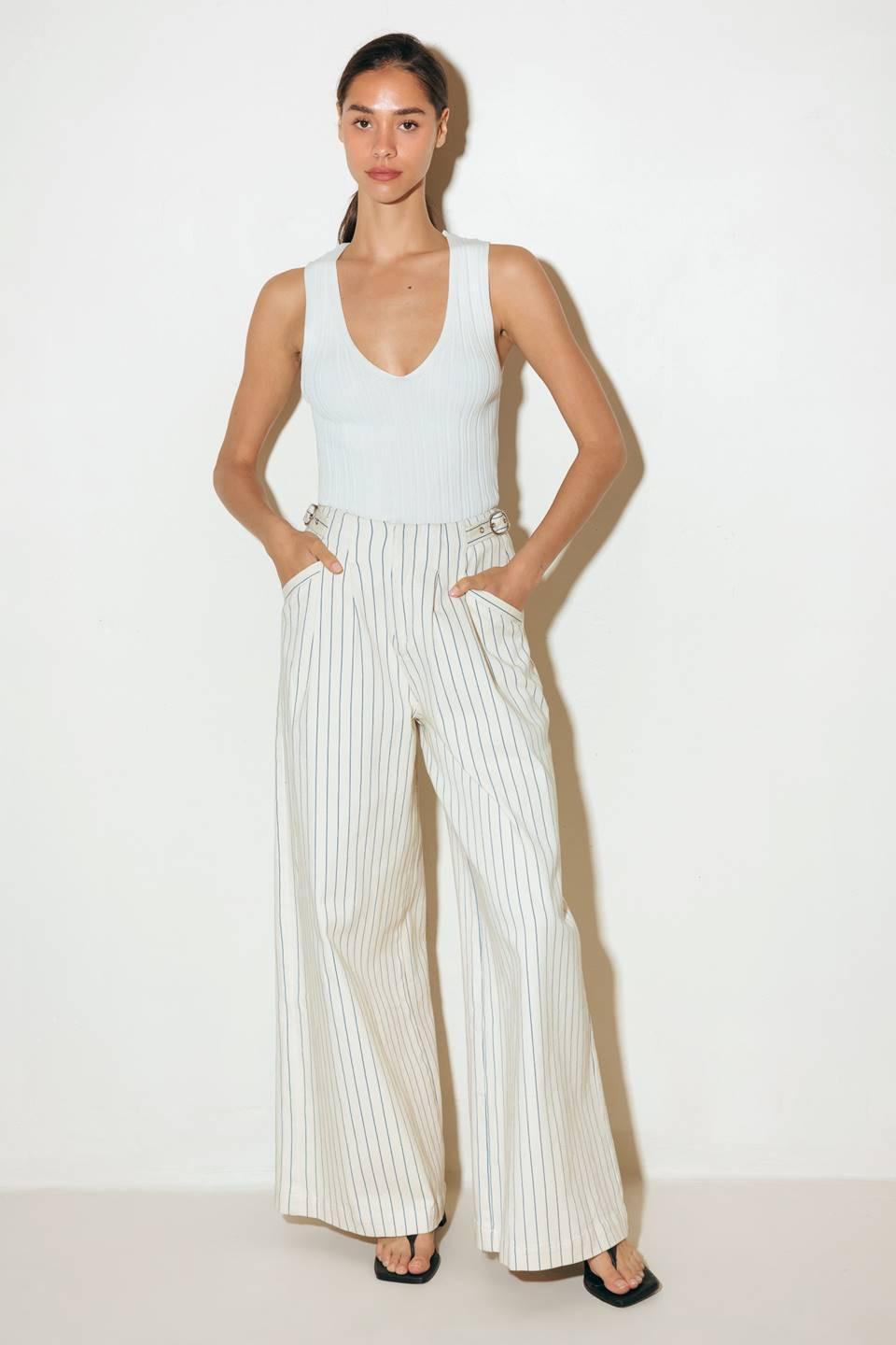 COFFEE RUN STRIPED WOVEN PANTS Flying Tomato