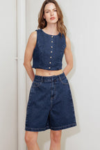 COFFEE PETAL DENIM SHORT Flying Tomato