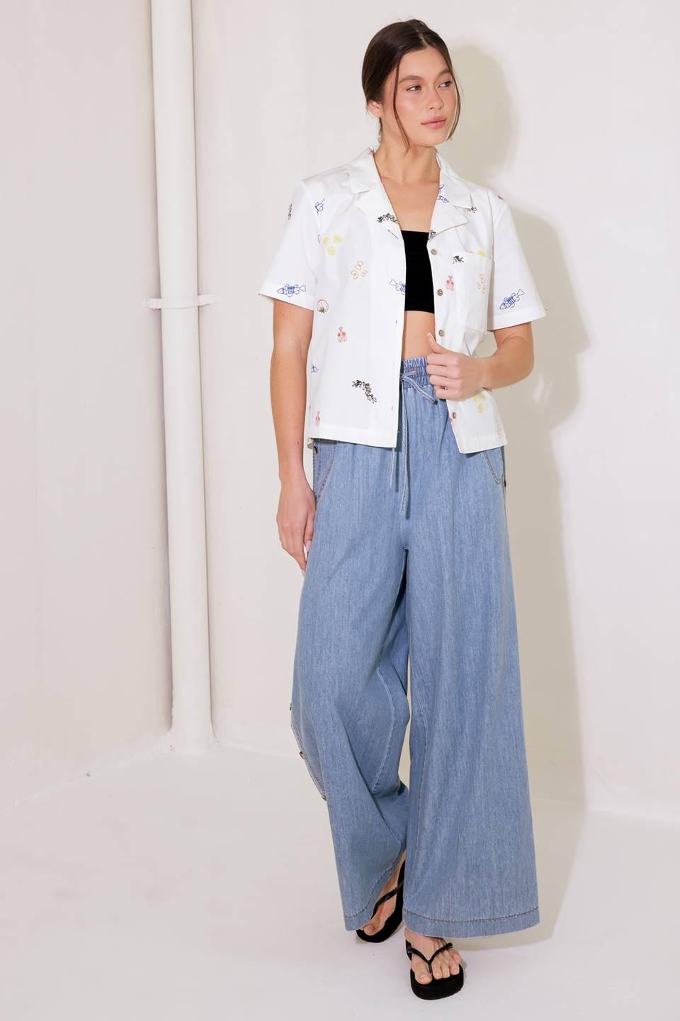 RIVERSIDE SIPS LIGHT INDIGO CHAMBRAY PANTS Flying Tomato