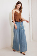 CALM & COLLECTED BLUE DENIM PANTS Flying Tomato