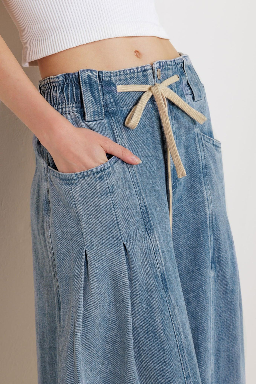 CALM & COLLECTED BLUE DENIM PANTS Flying Tomato