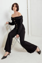 MODERN FLOW BLACK WOVEN PANTS Flying Tomato