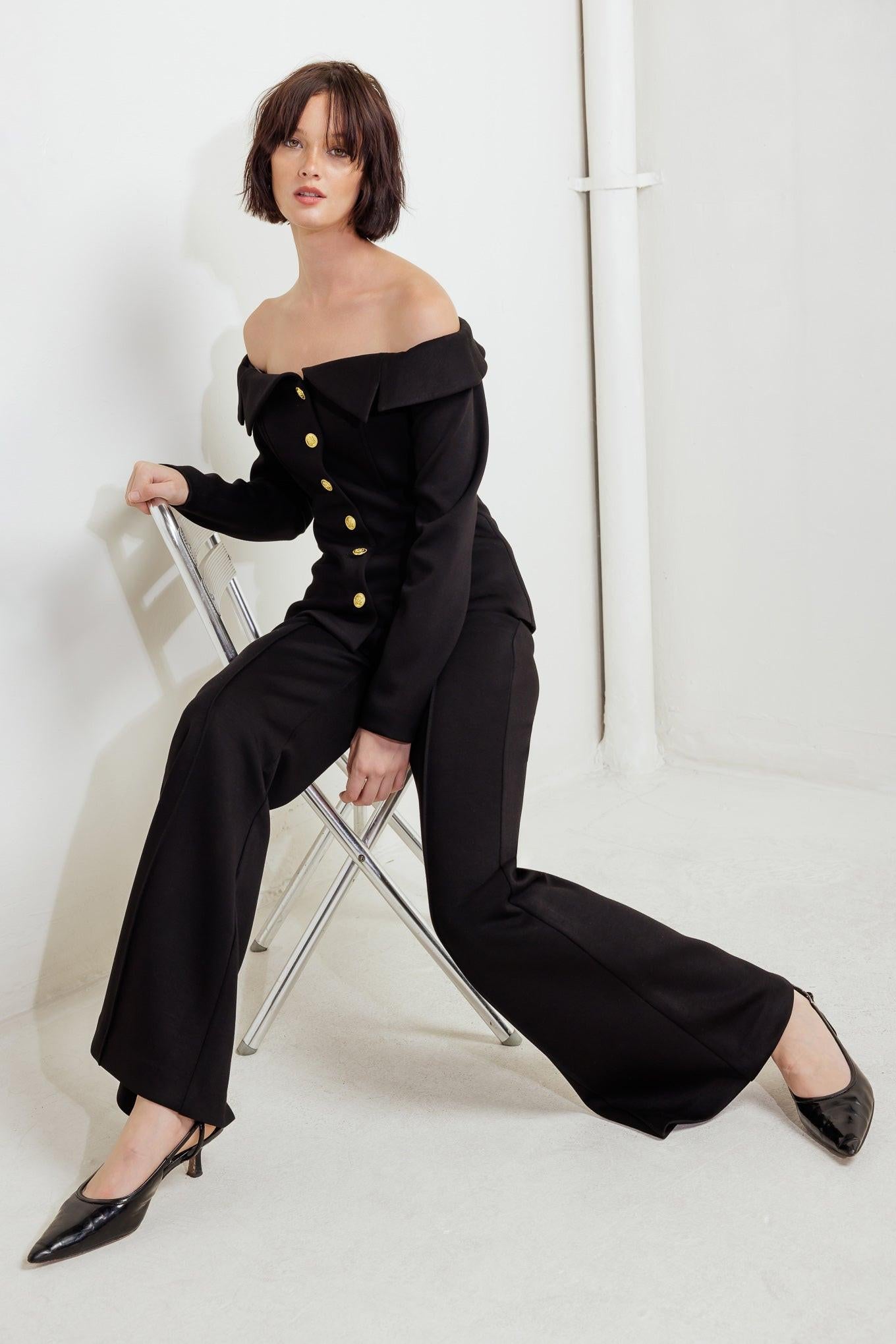 MODERN FLOW BLACK WOVEN PANTS Flying Tomato