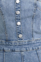 URBAN STRAPLESS DENIM JUMPSUIT Flying Tomato