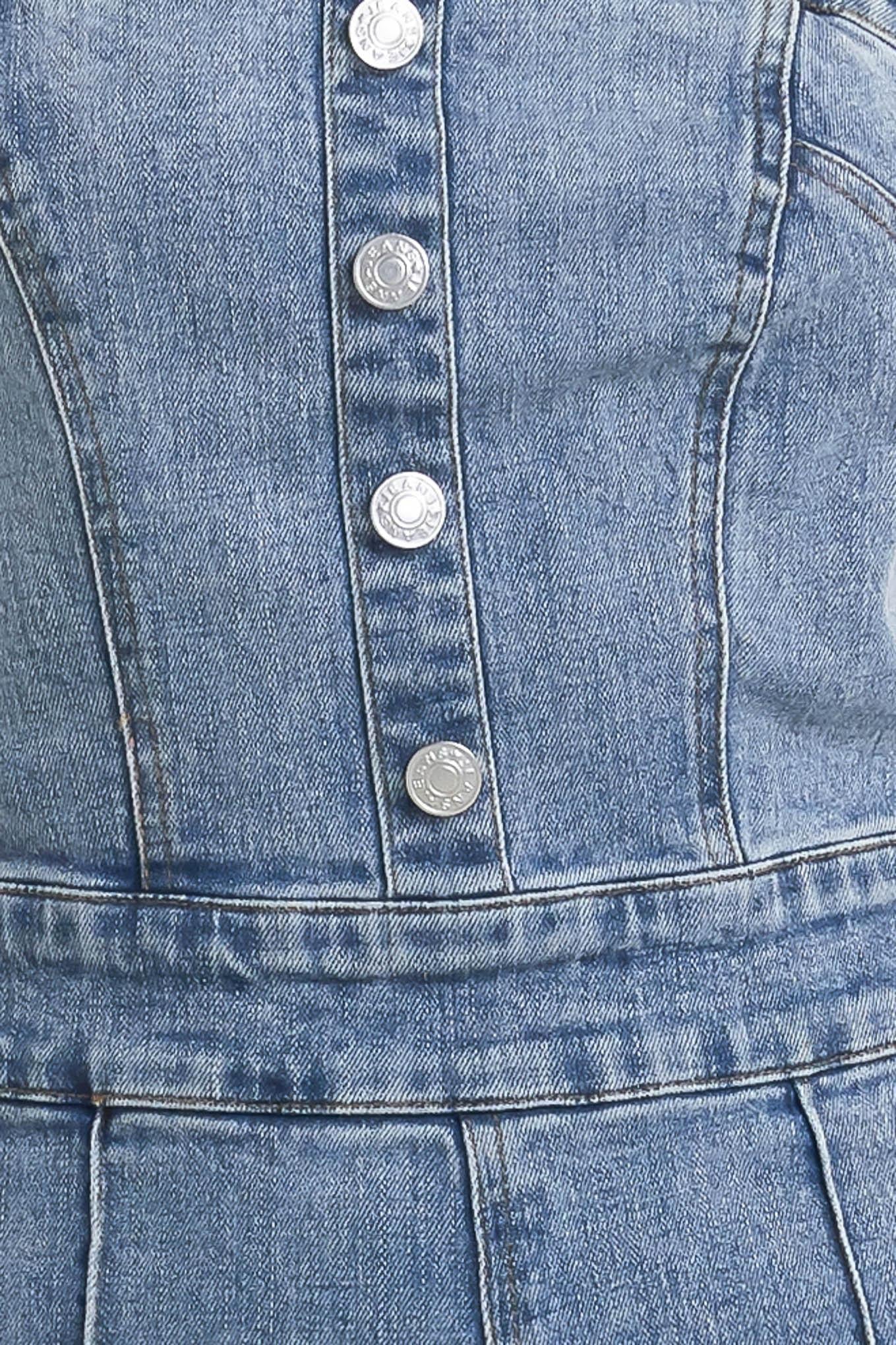 URBAN STRAPLESS DENIM JUMPSUIT Flying Tomato