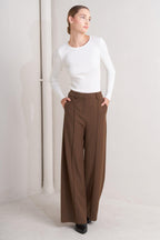MONDAY FLOW BROWN WOVEN PANTS Flying Tomato