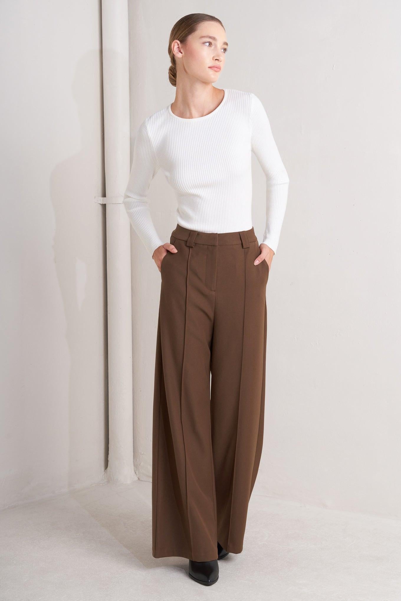 MONDAY FLOW BROWN WOVEN PANTS Flying Tomato