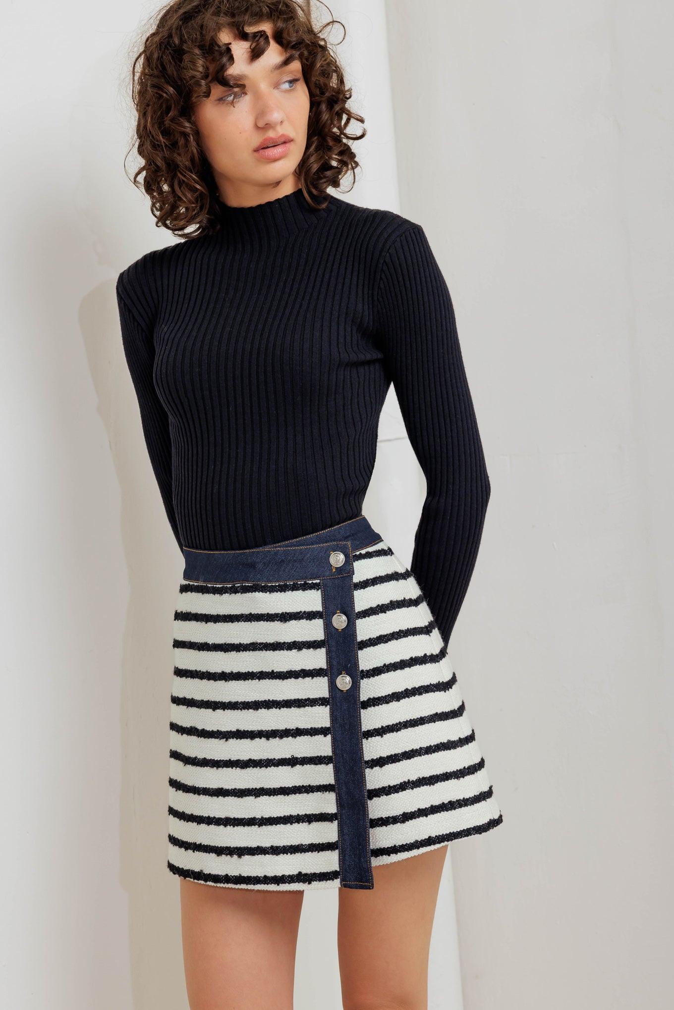 BONJOUR STRIPE WOVEN SKORT Flying Tomato