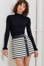 BONJOUR STRIPE WOVEN SKORT Flying Tomato