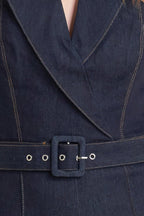 LE BONHEUR V CUT VOW DENIM JUMPSUIT Flying Tomato