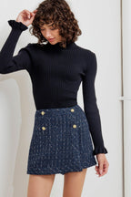 PARISIAN NAVY TWEED SKORT Flying Tomato