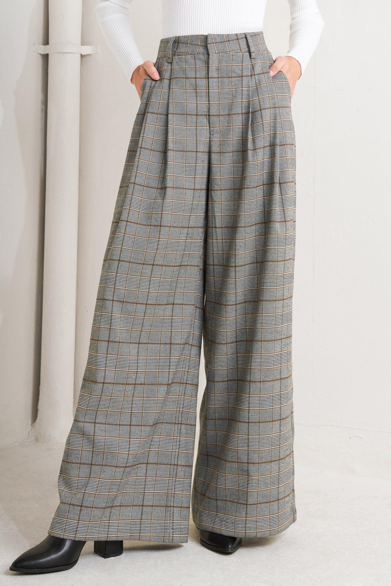 NEW AGE WOVEN PLAID PANTS Flying Tomato