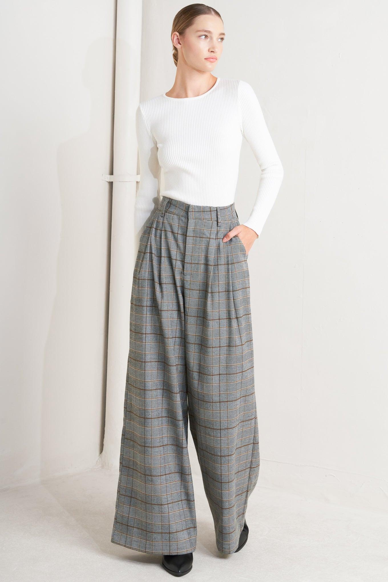 NEW AGE WOVEN PLAID PANTS Flying Tomato