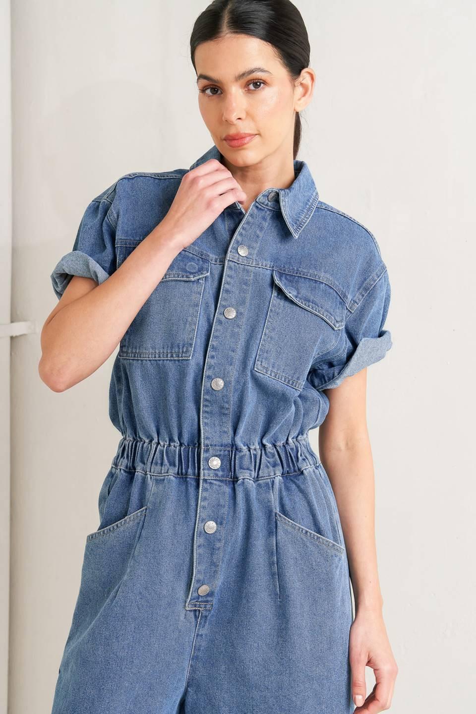 RELAX UTILITY DENIM JUMPSUIT Flying Tomato