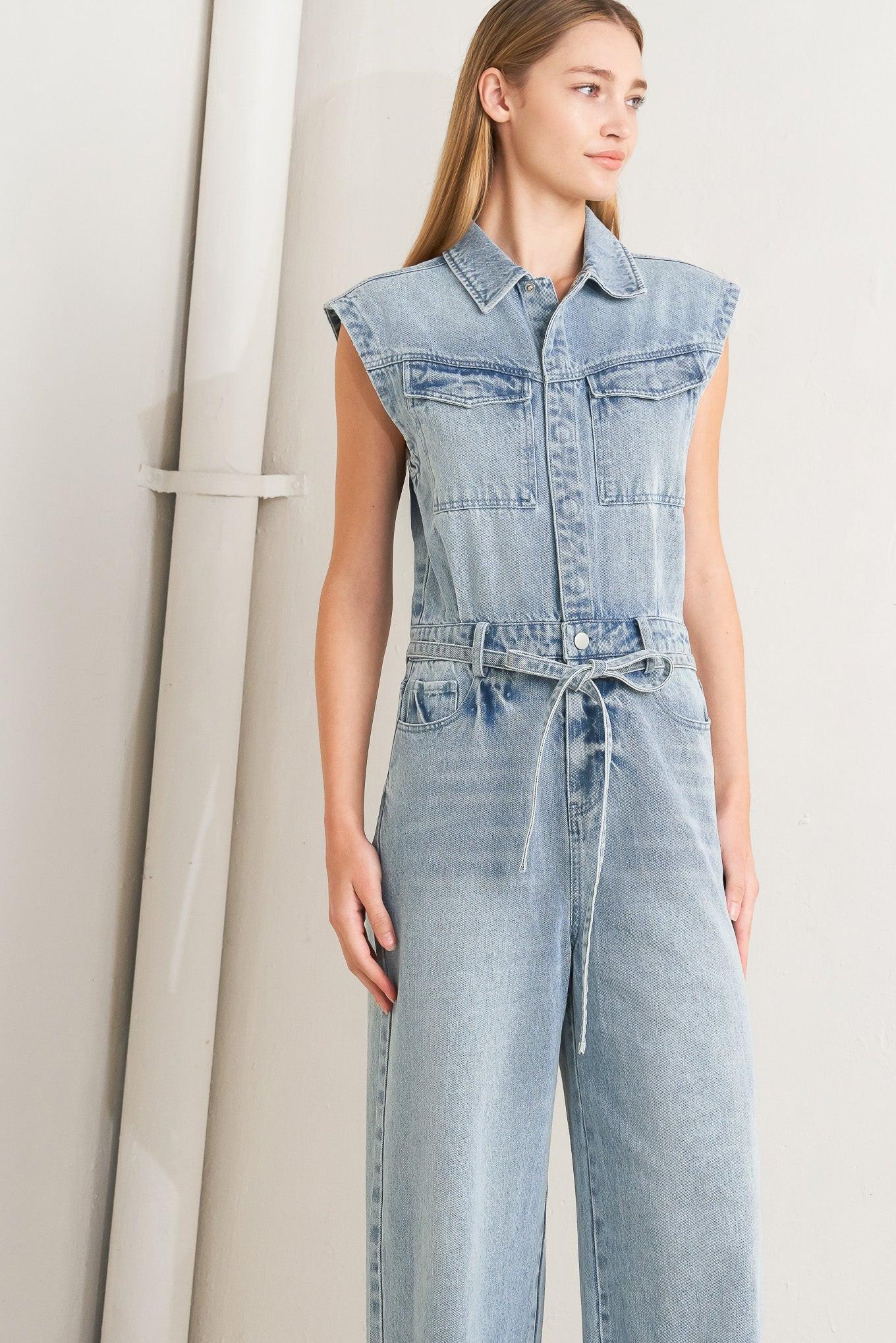 ON MY WAY DENIM JUMPSUIT Flying Tomato