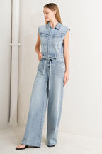 ON MY WAY DENIM JUMPSUIT Flying Tomato