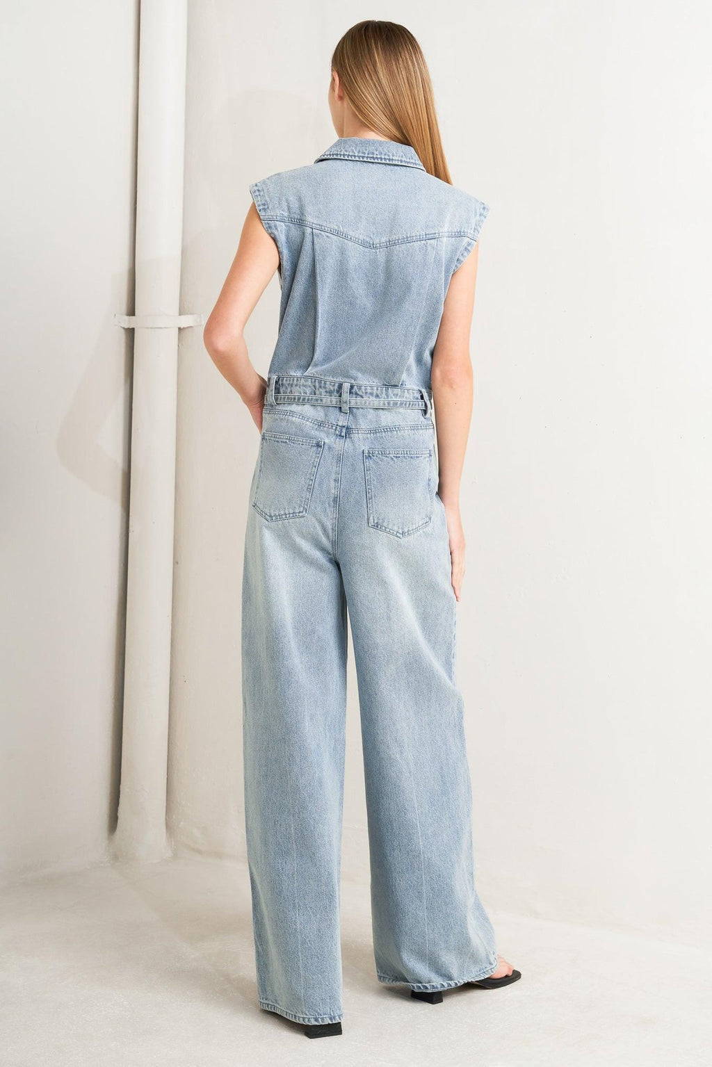ON MY WAY DENIM JUMPSUIT Flying Tomato