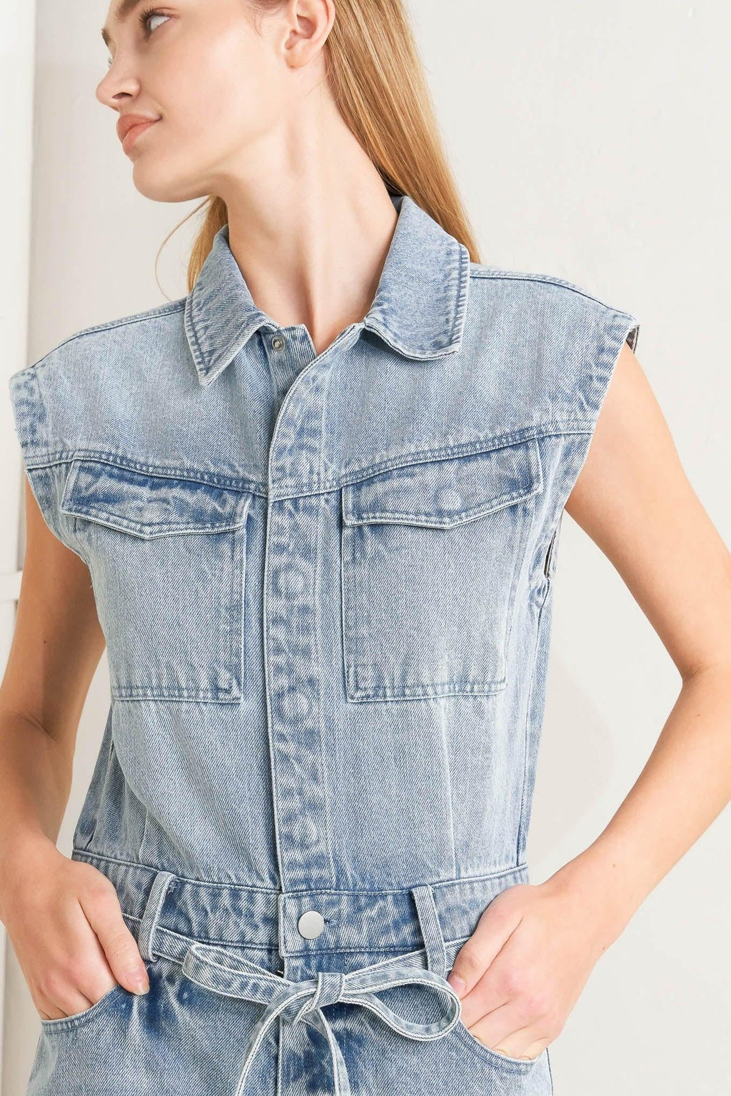 ON MY WAY DENIM JUMPSUIT Flying Tomato