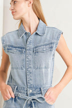 ON MY WAY DENIM JUMPSUIT Flying Tomato