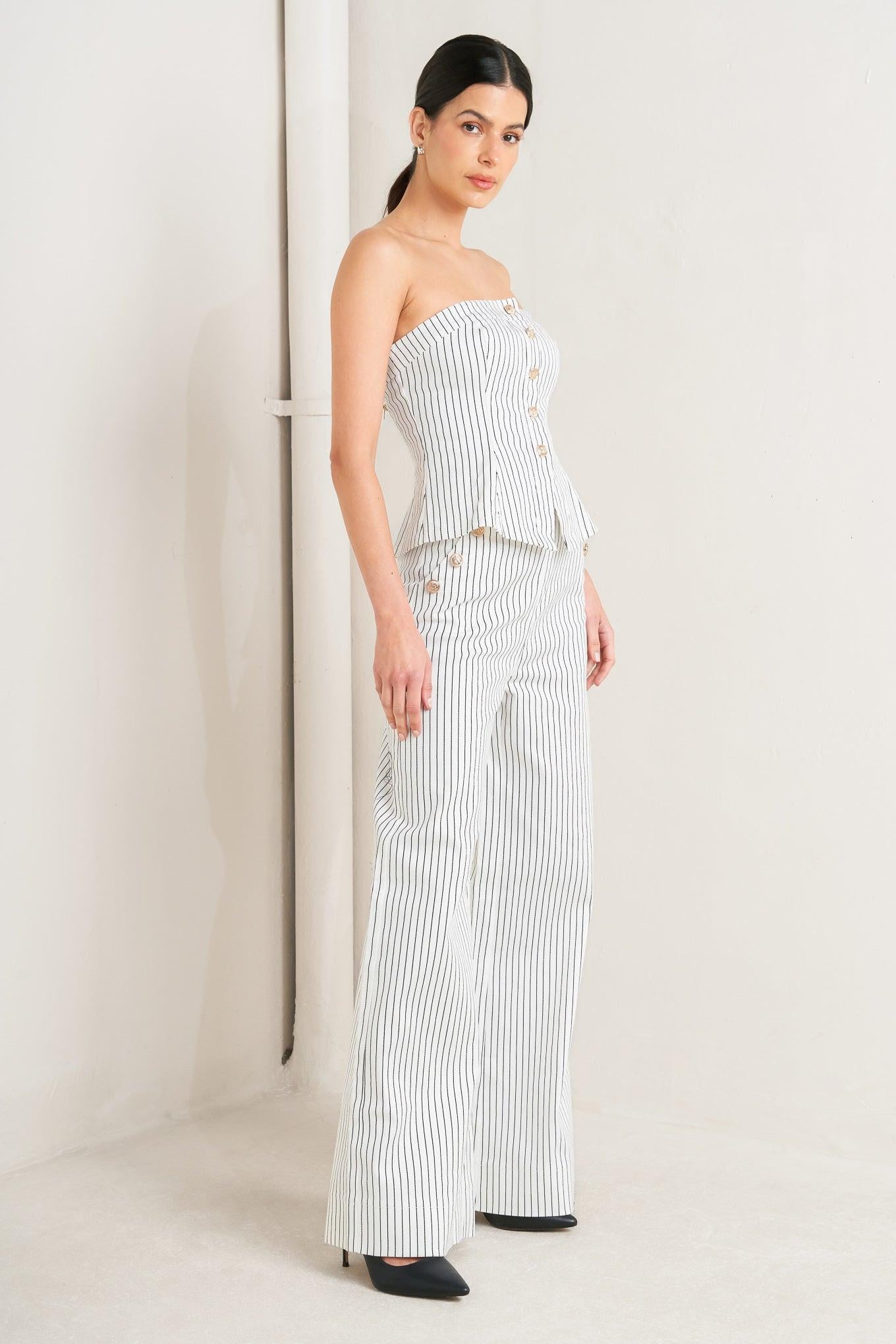EFFORTLESS FORM STRIPE WOVEN PANTS Flying Tomato