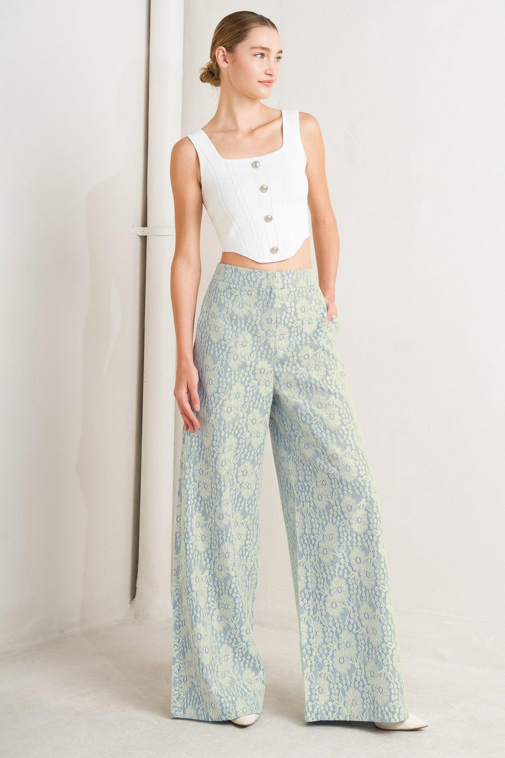 EASY ELEGANCE WOVEN LACE PANTS Flying Tomato