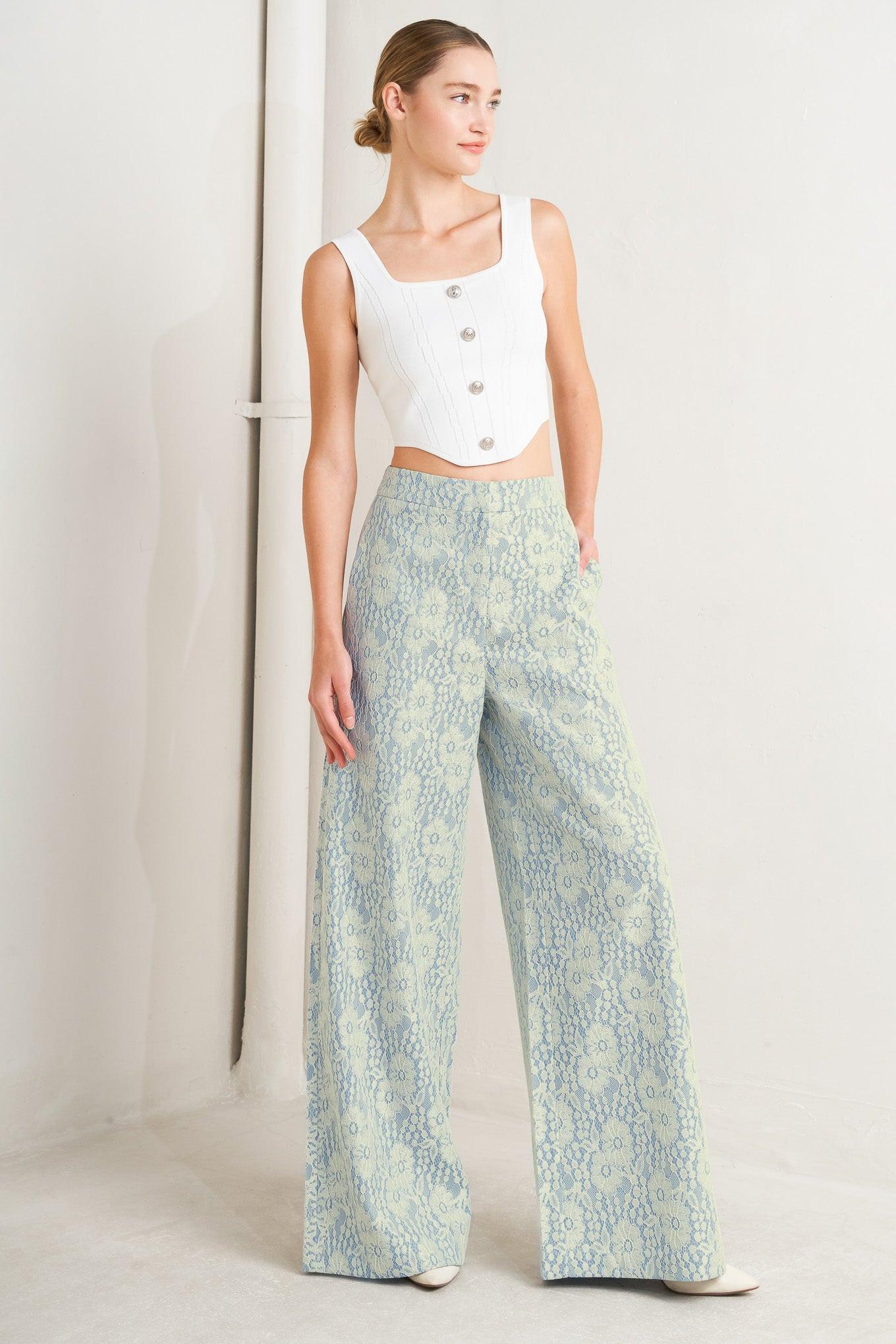 EASY ELEGANCE WOVEN LACE PANTS Flying Tomato