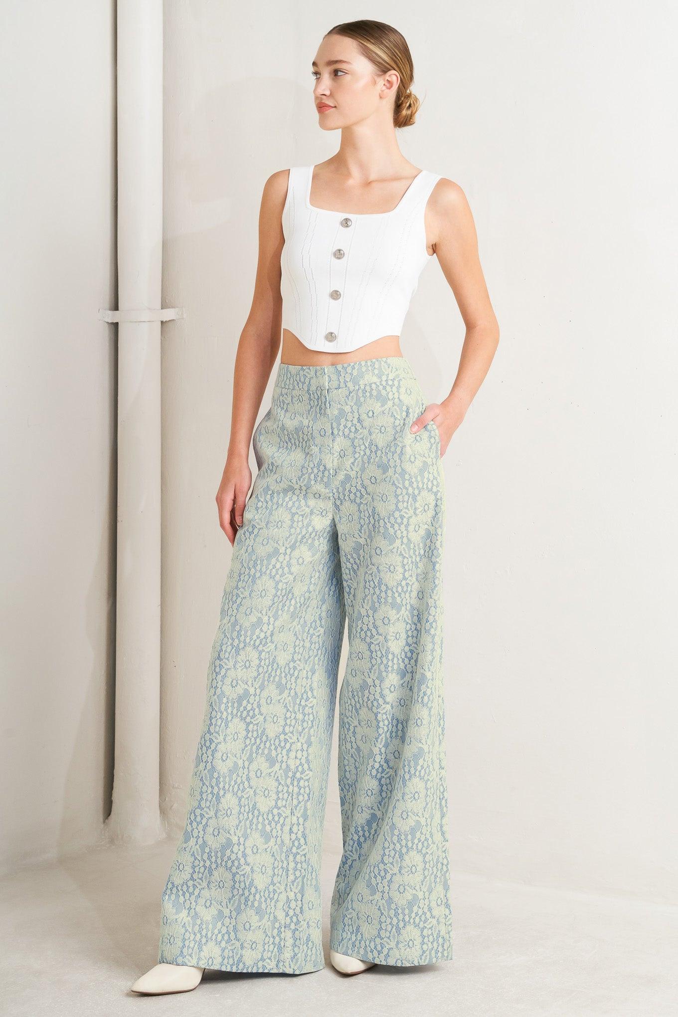 EASY ELEGANCE WOVEN LACE PANTS Flying Tomato