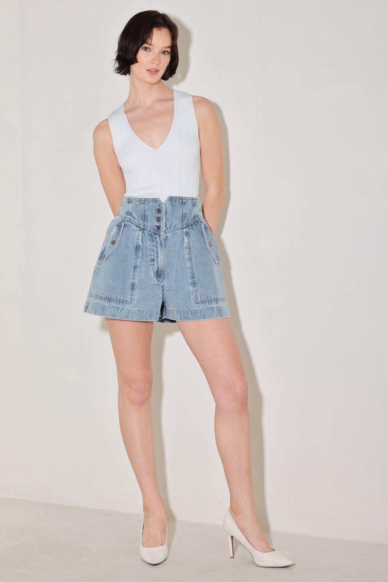 SUNLIT DENIM MOMENT SHORTS Flying Tomato
