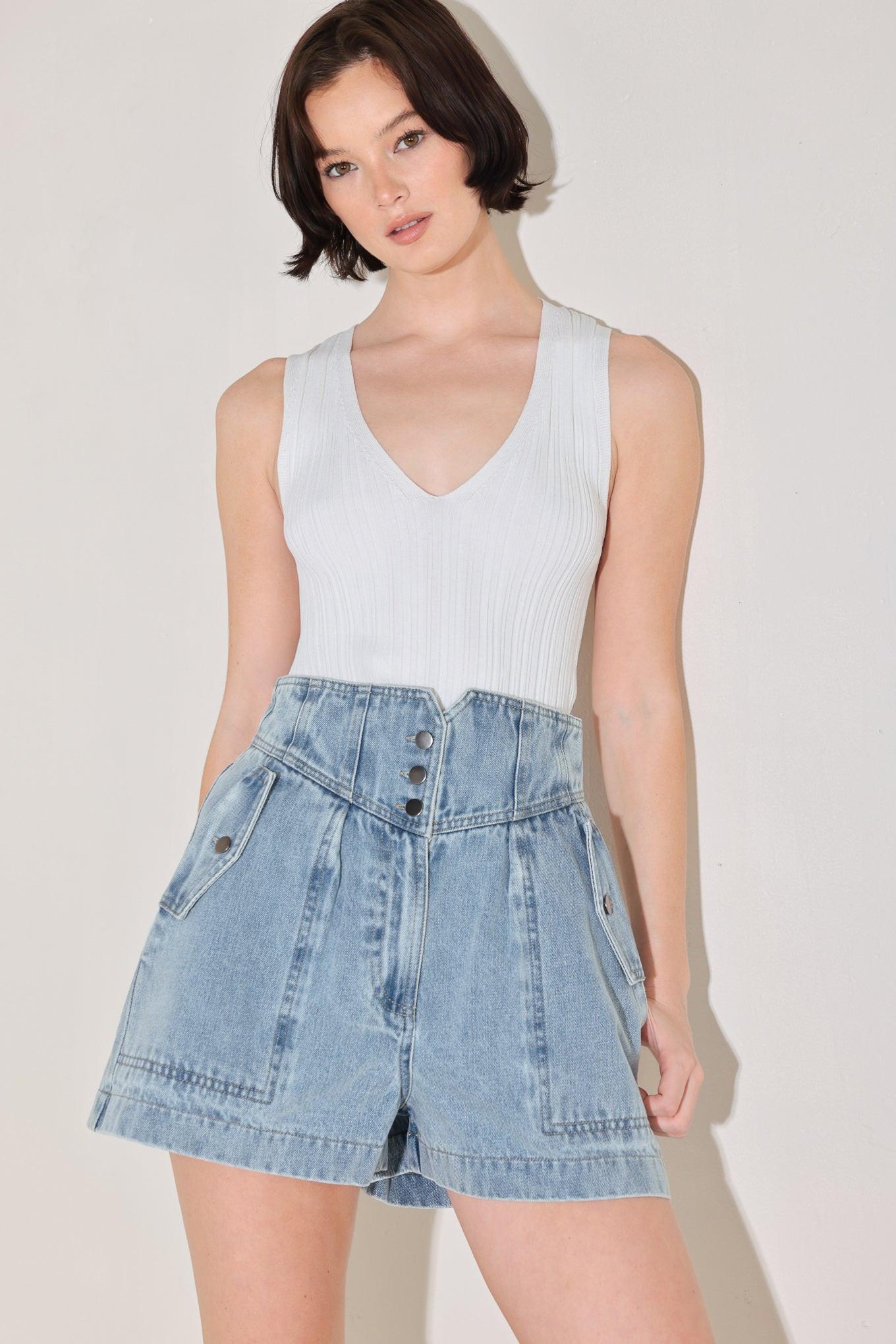 SUNLIT DENIM MOMENT SHORTS Flying Tomato