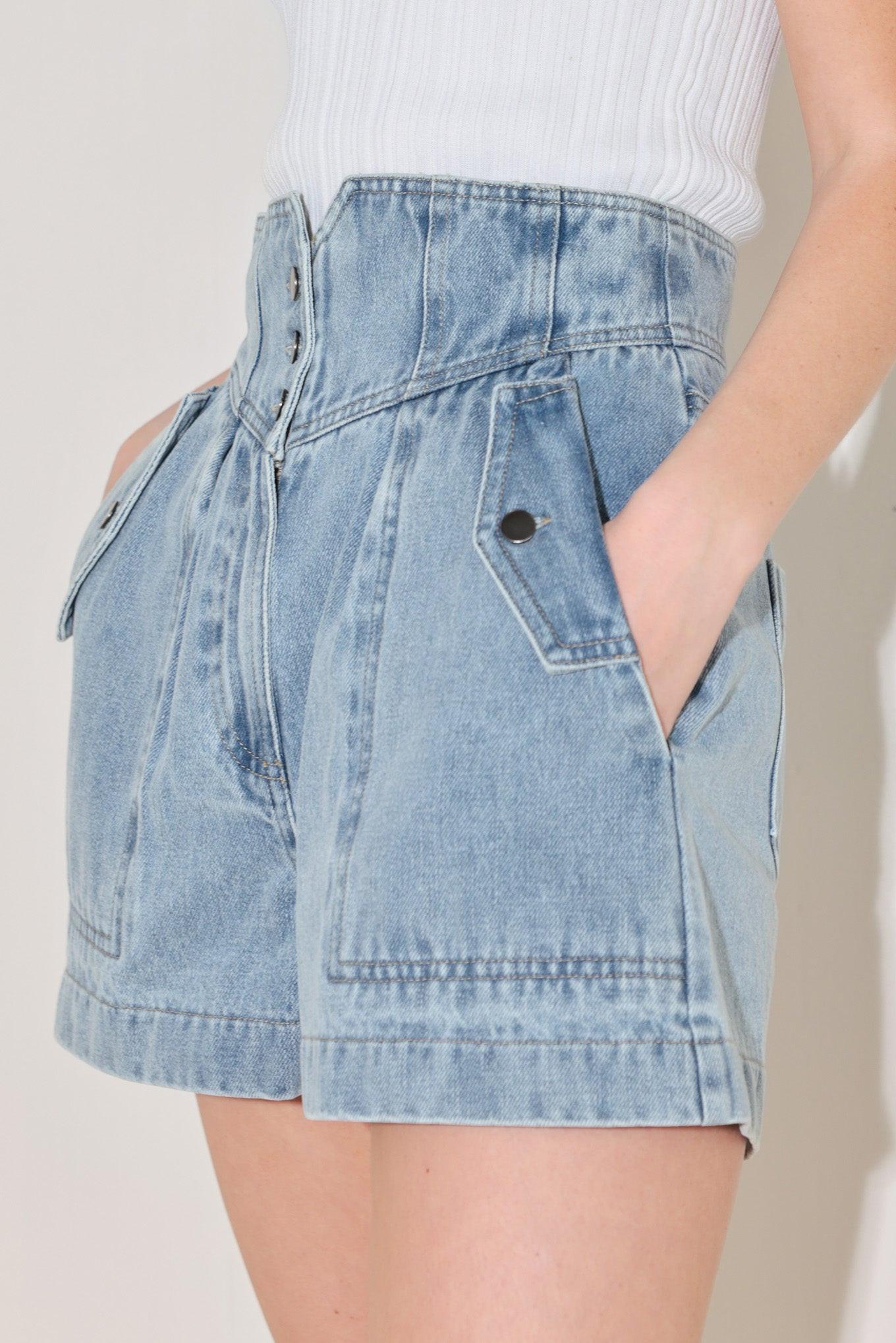 SUNLIT DENIM MOMENT SHORTS Flying Tomato