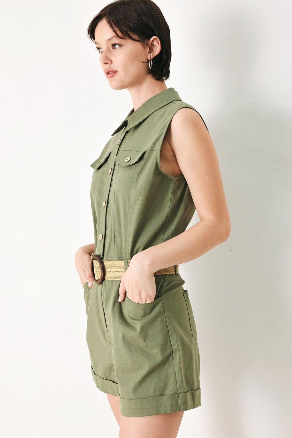 CUTIE EXPLORER WOVEN ROMPER Flying Tomato