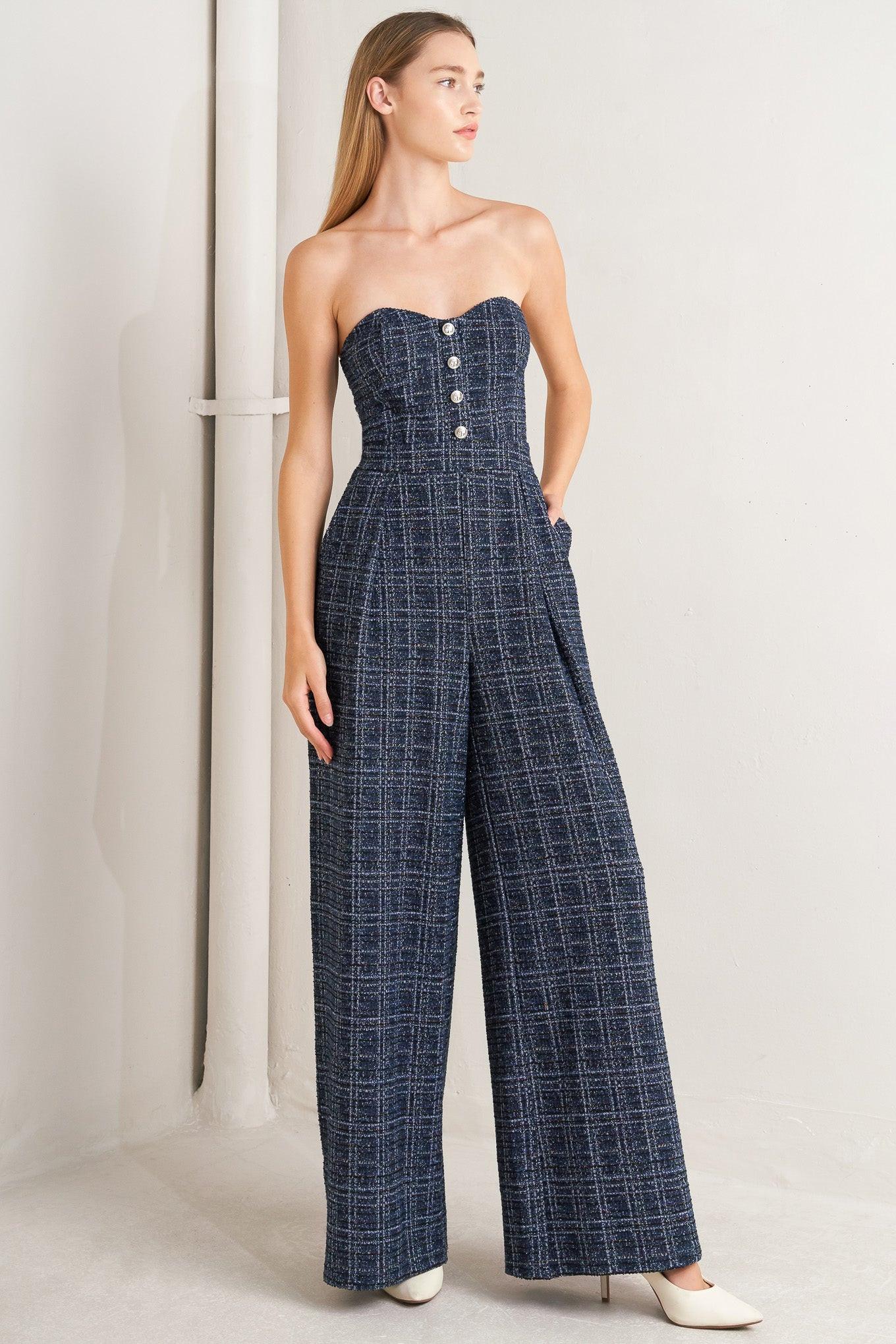 ELEGANT PARTY TWEED JUMPSUIT Flying Tomato