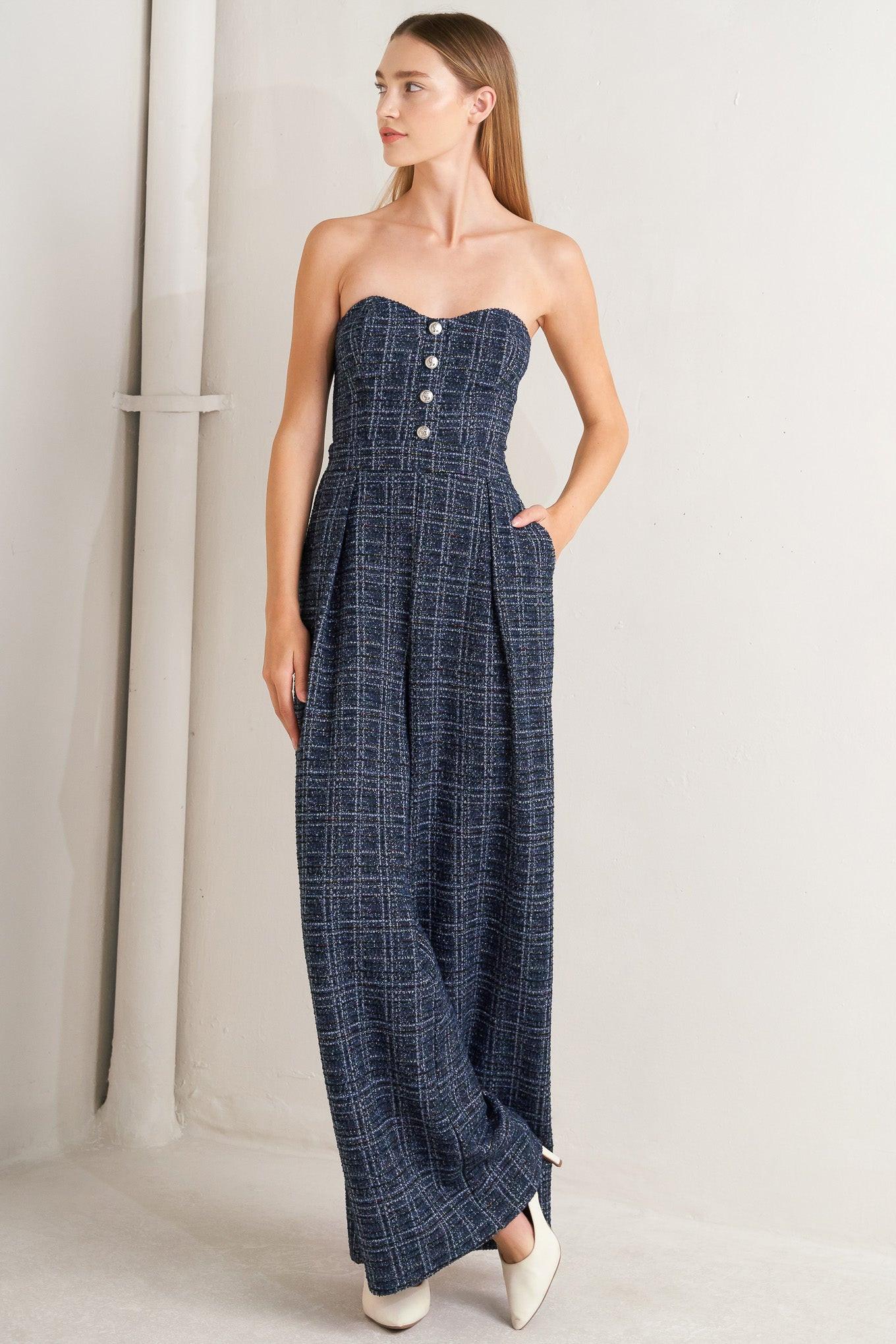 ELEGANT PARTY TWEED JUMPSUIT Flying Tomato