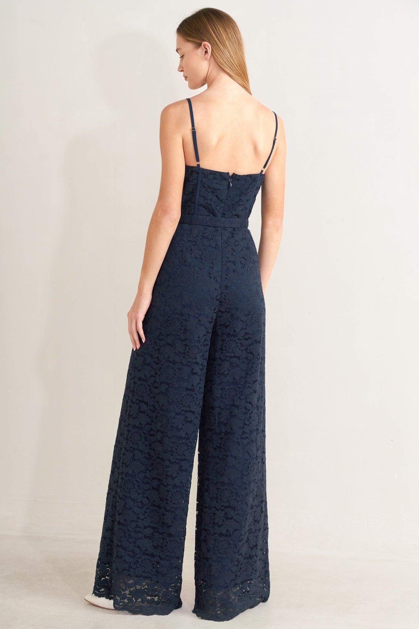 EVENING MUSE WOVEN LACE JUMPSUIT Flying Tomato